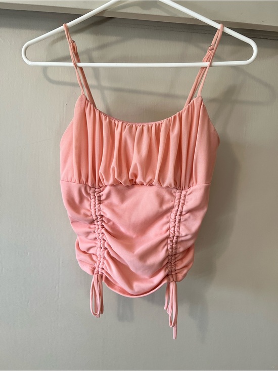 Active USA Tops - Active USA Pink Ruched Cami Tank Top Y2K Small